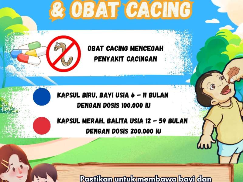 Bulan Februari, Bulan Pemberian Vitamin A dan Obat Cacing 